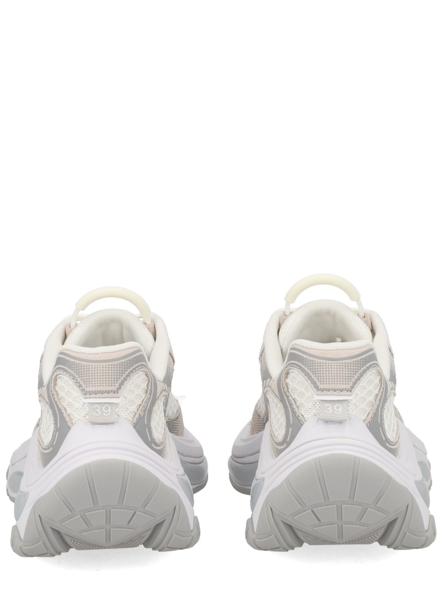 Ash White Dragon Leather Fabric Sneakers Wit