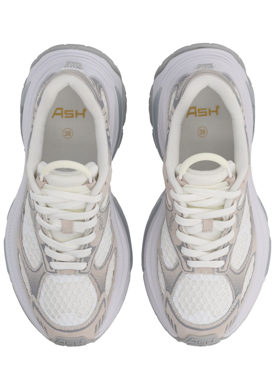 Ash White Dragon Leather Fabric Sneakers Wit