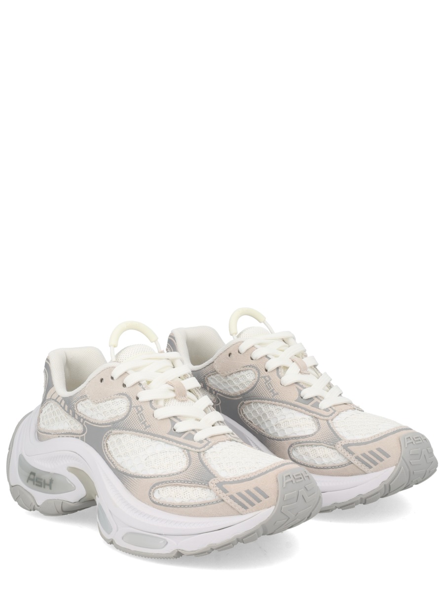 Ash White Dragon Leather Fabric Sneakers Wit