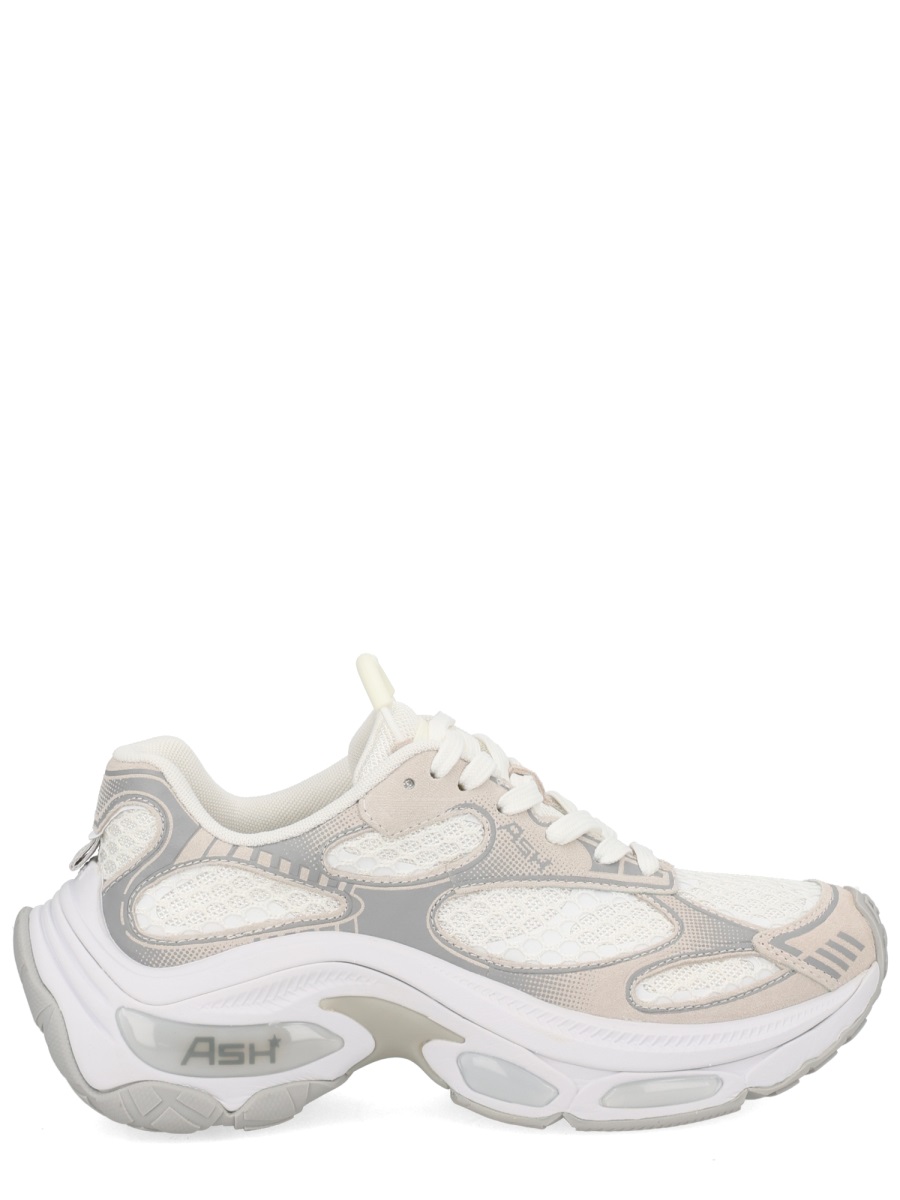 Ash White Dragon Leather Fabric Sneakers Wit
