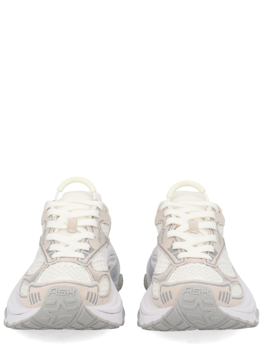 Ash White Dragon Leather Fabric Sneakers Wit