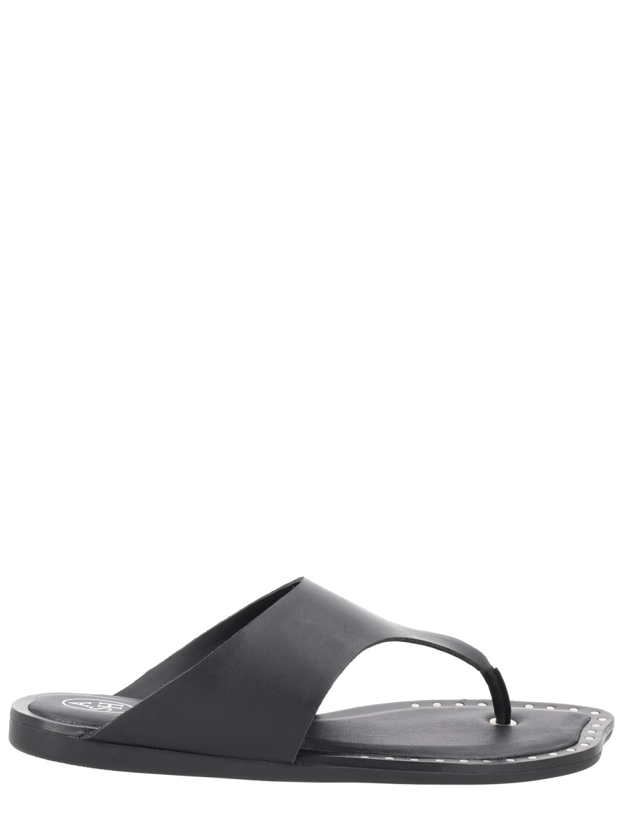Ash Genius Leather Studded Thong Sandals Zwart