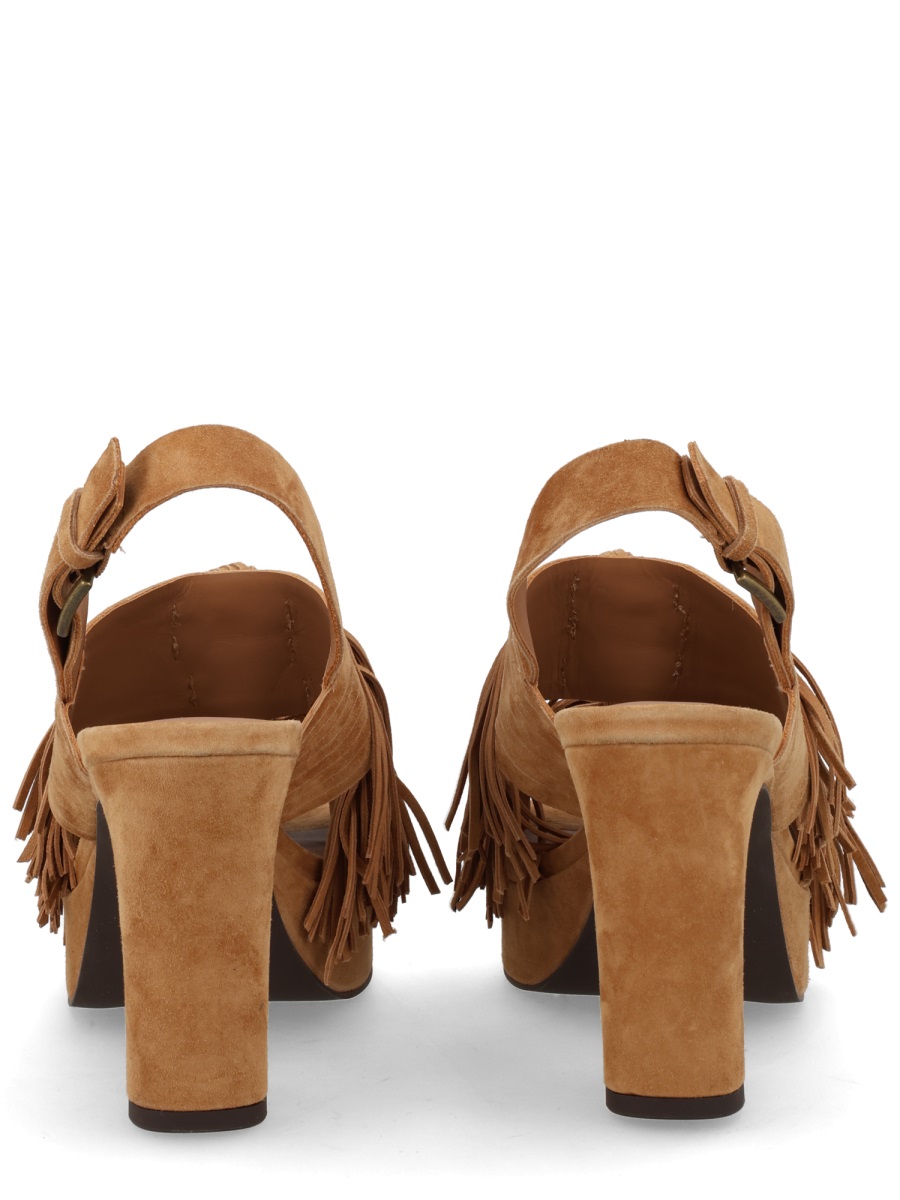 Ash Oprah Suede Knotted Fringe Sandals Bruin