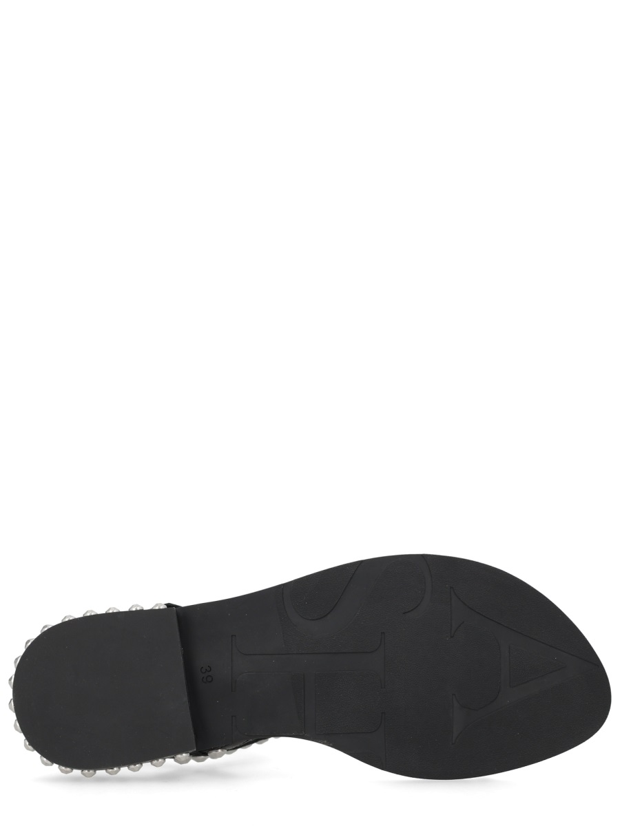 Ash Black Play Silver Studded Thin Sandals Grijs