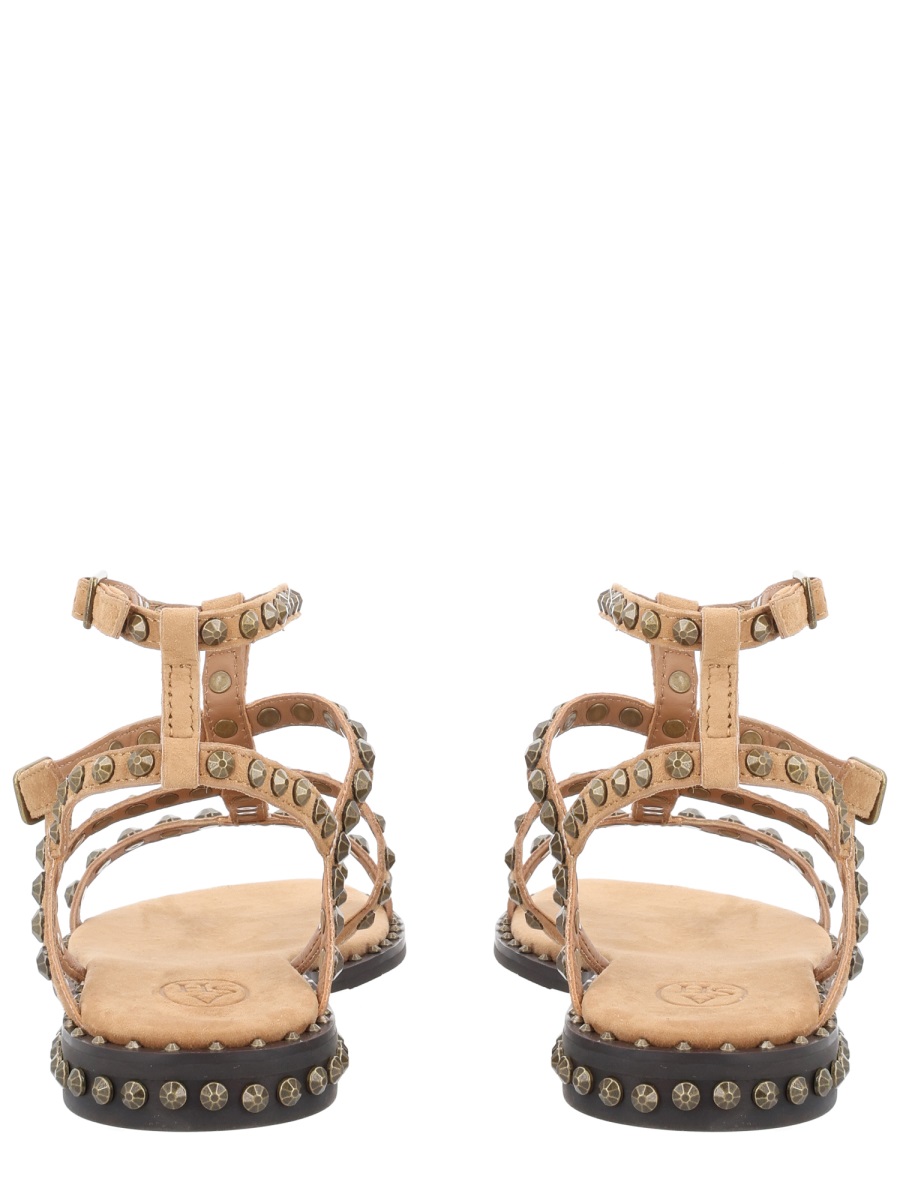 Ash Precious Leather Strappy Studded Sandals Neutraal