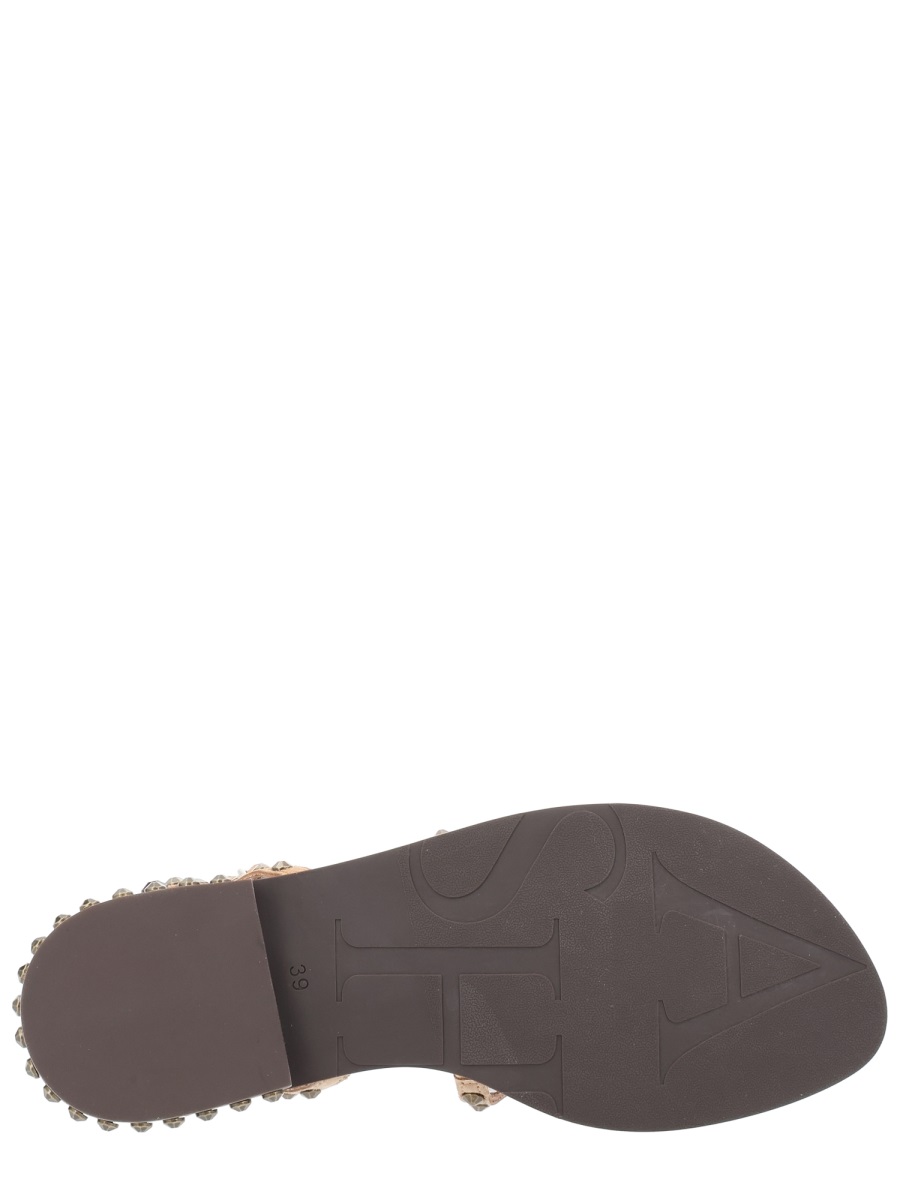 Ash Precious Leather Strappy Studded Sandals Neutraal