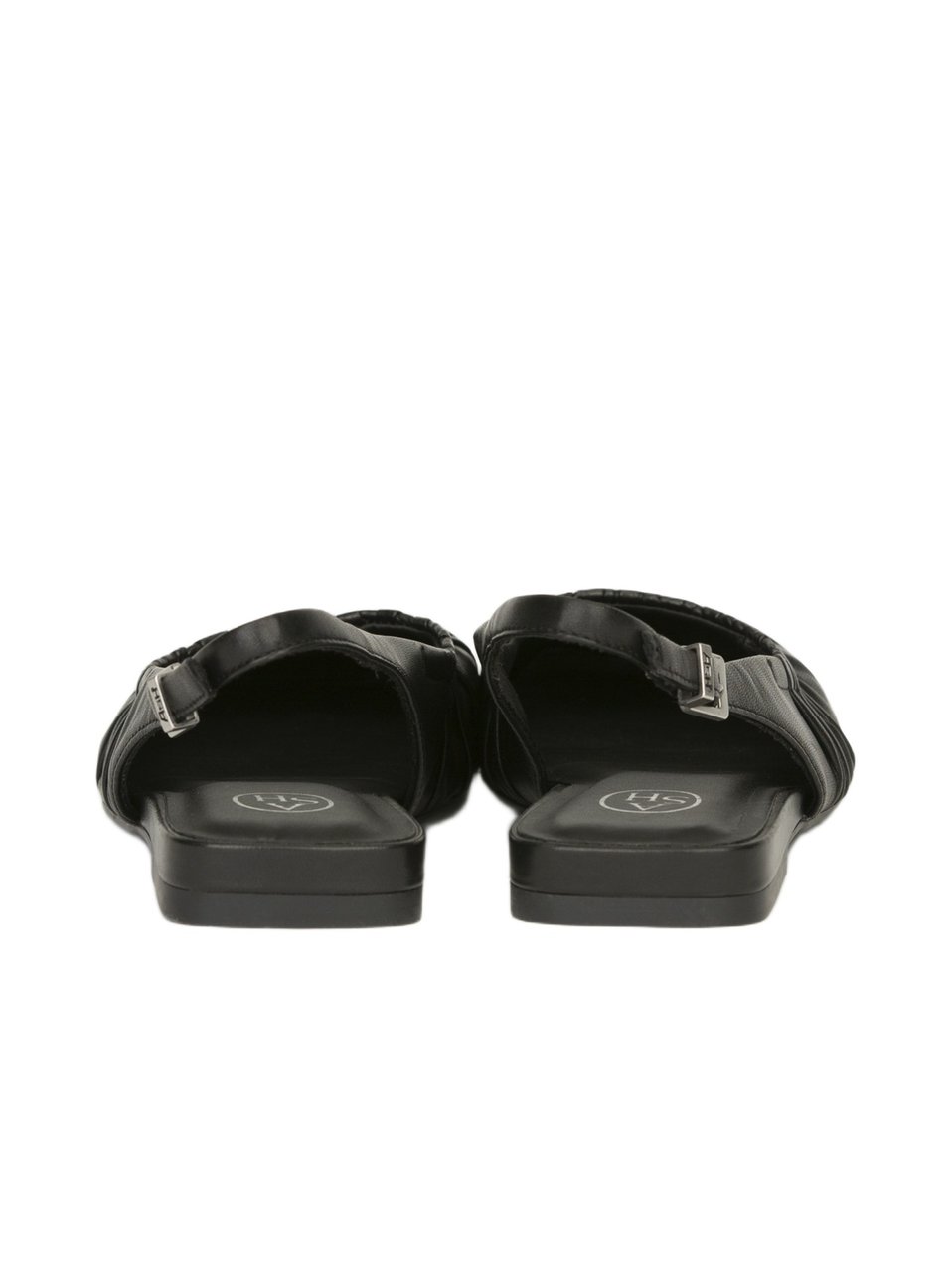 Ash Minimalist Black Leather Sandals With Adjustable Slingback Strap Grijs