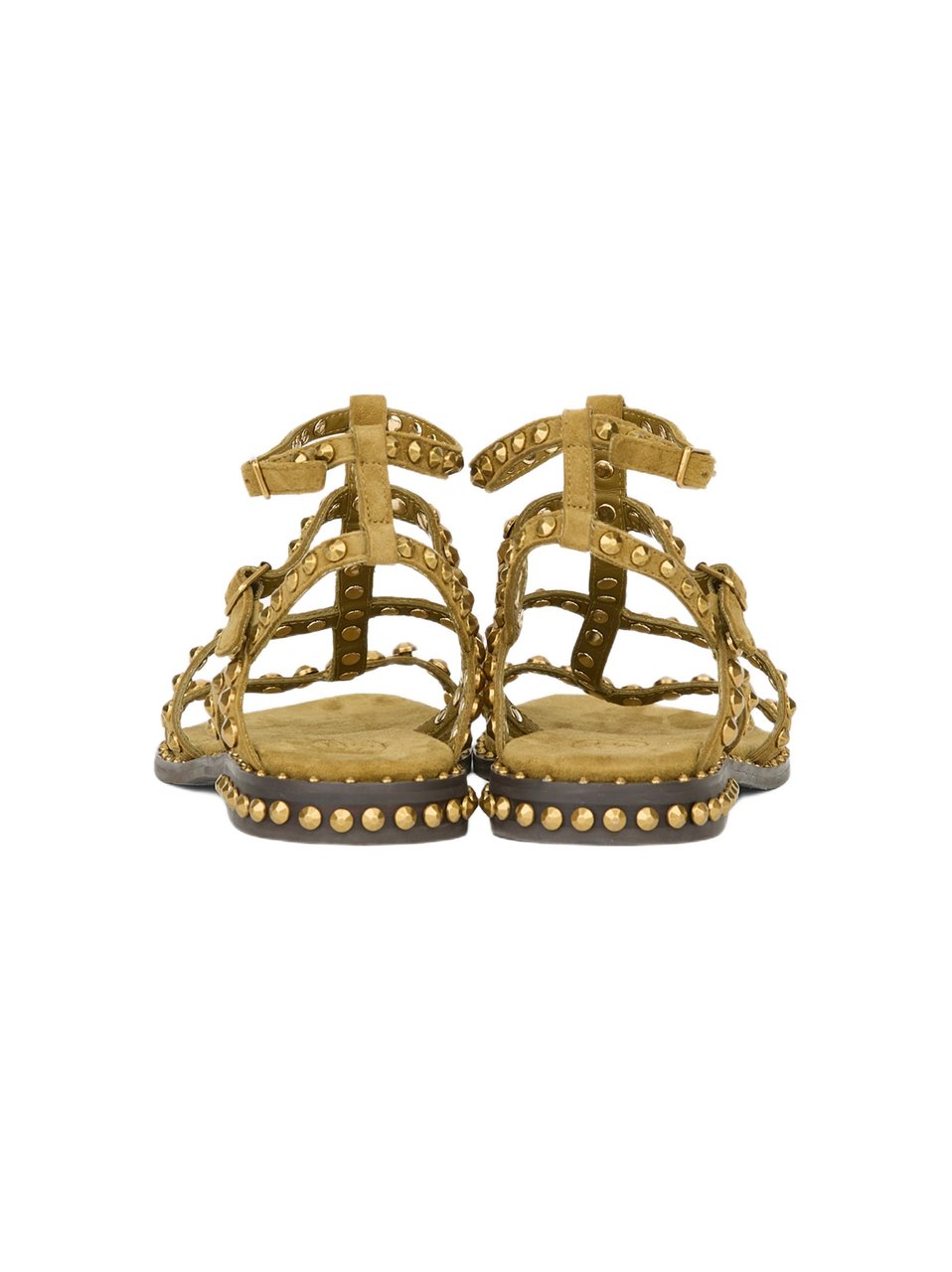 Ash Studded Flat Sandals With Ankle Straps And Cushioned Insole Bruin