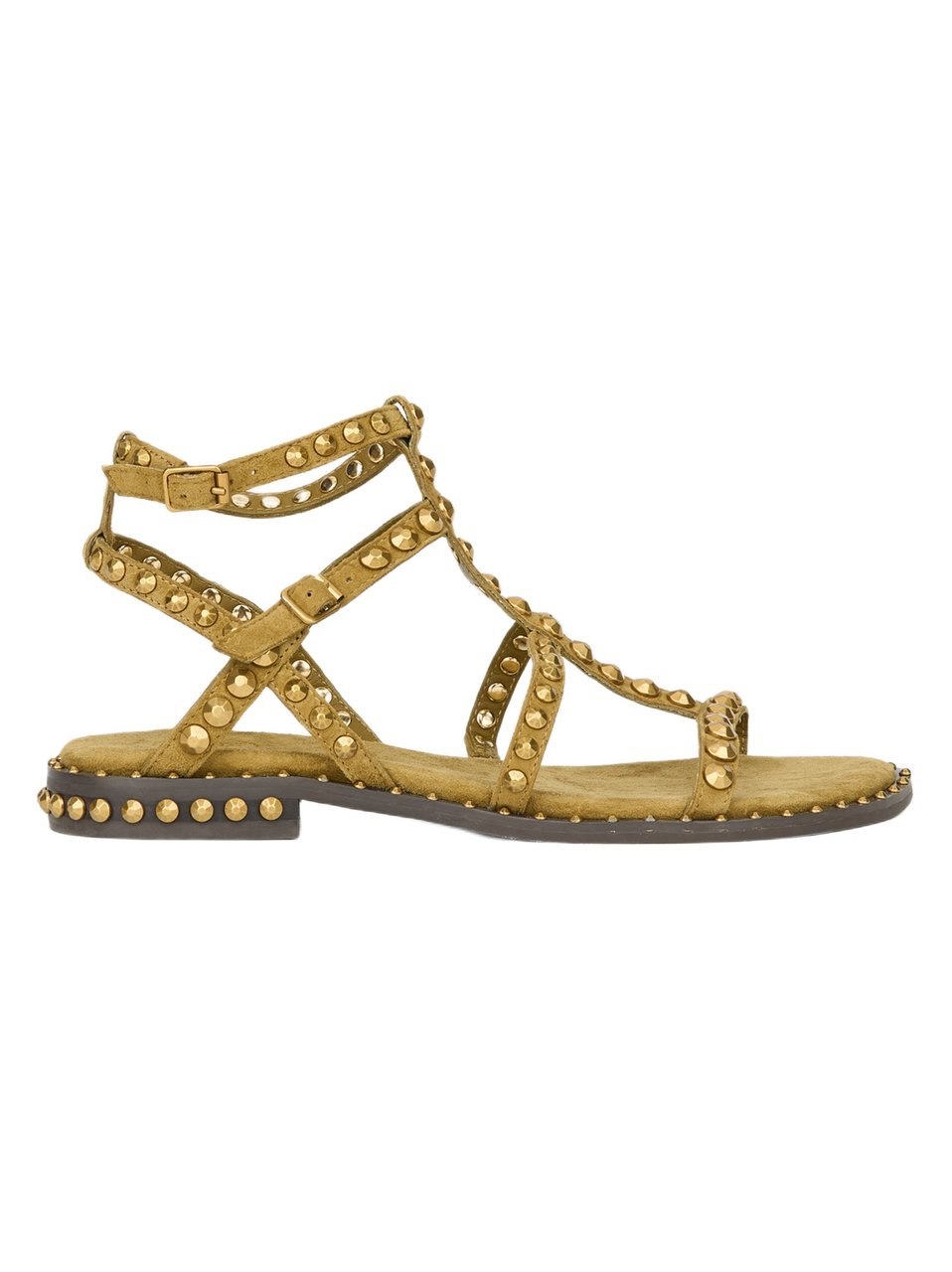 Ash Studded Flat Sandals With Ankle Straps And Cushioned Insole Bruin