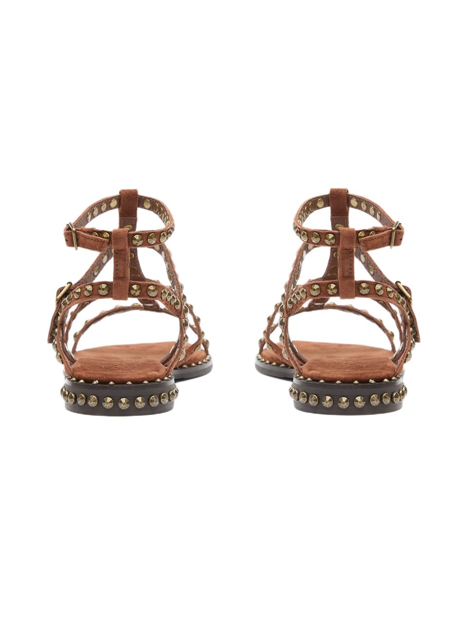 Ash Studded Flat Sandals With Ankle Strap And Cushioned Footbed Bruin