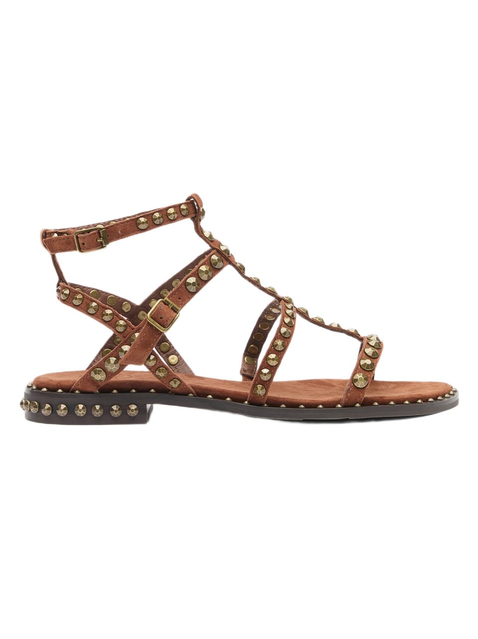 Ash Studded Flat Sandals With Ankle Strap And Cushioned Footbed Bruin