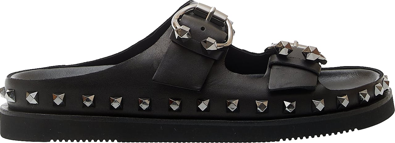 Ash Ciabatta Nera Borchie Zwart