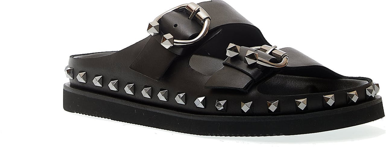 Ash Ciabatta Nera Borchie Zwart