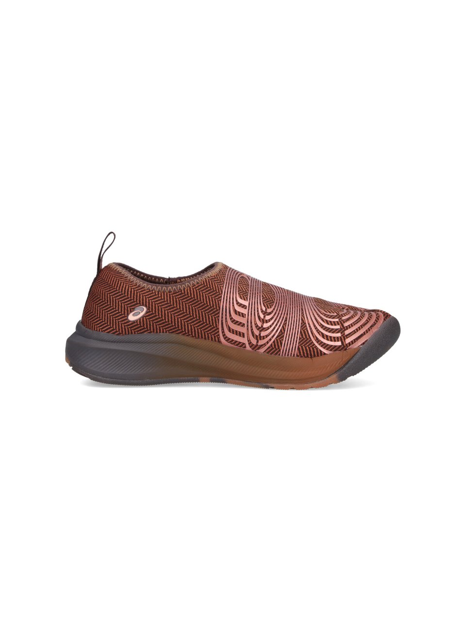 Asics Brown Swirling Pattern Slip-On Sneakers Bruin
