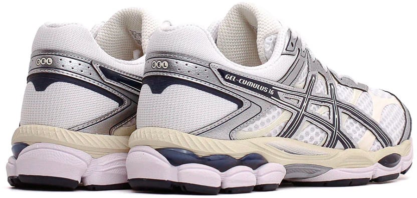 asics gel cumulus 16 mesh blanc bleu marine Beige