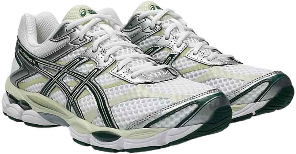 asics gel cumulus 16 mesh blanc argent Beige
