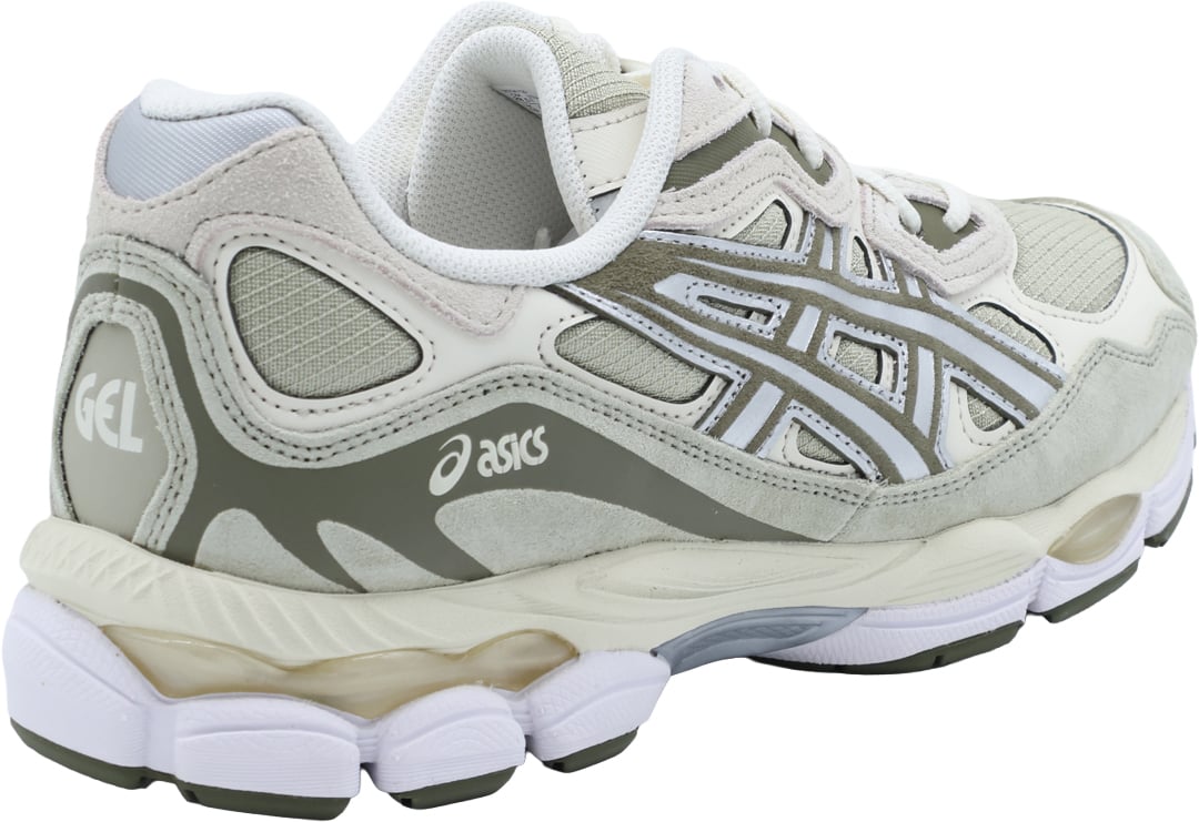 Asics Khaki Gel-Nyc Leather Mesh Sneakers Neutraal