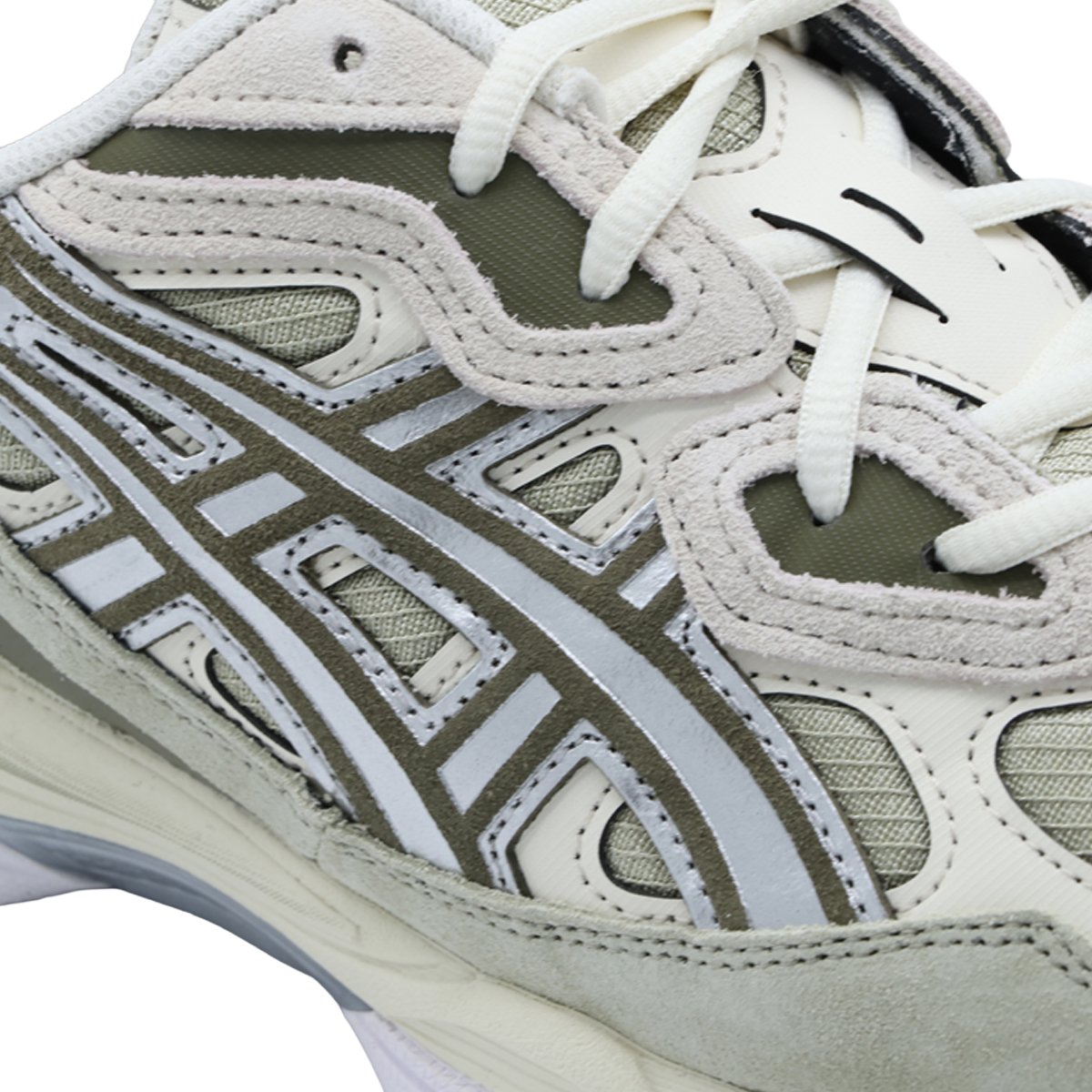 Asics Khaki Gel-Nyc Leather Mesh Sneakers Neutraal