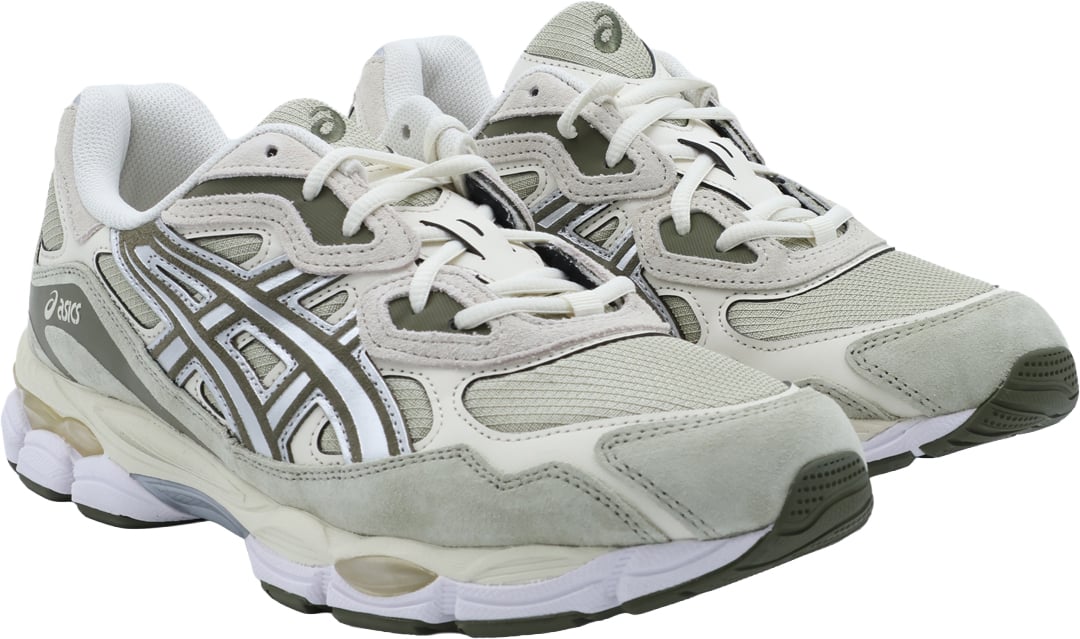 Asics Khaki Gel-Nyc Leather Mesh Sneakers Neutraal