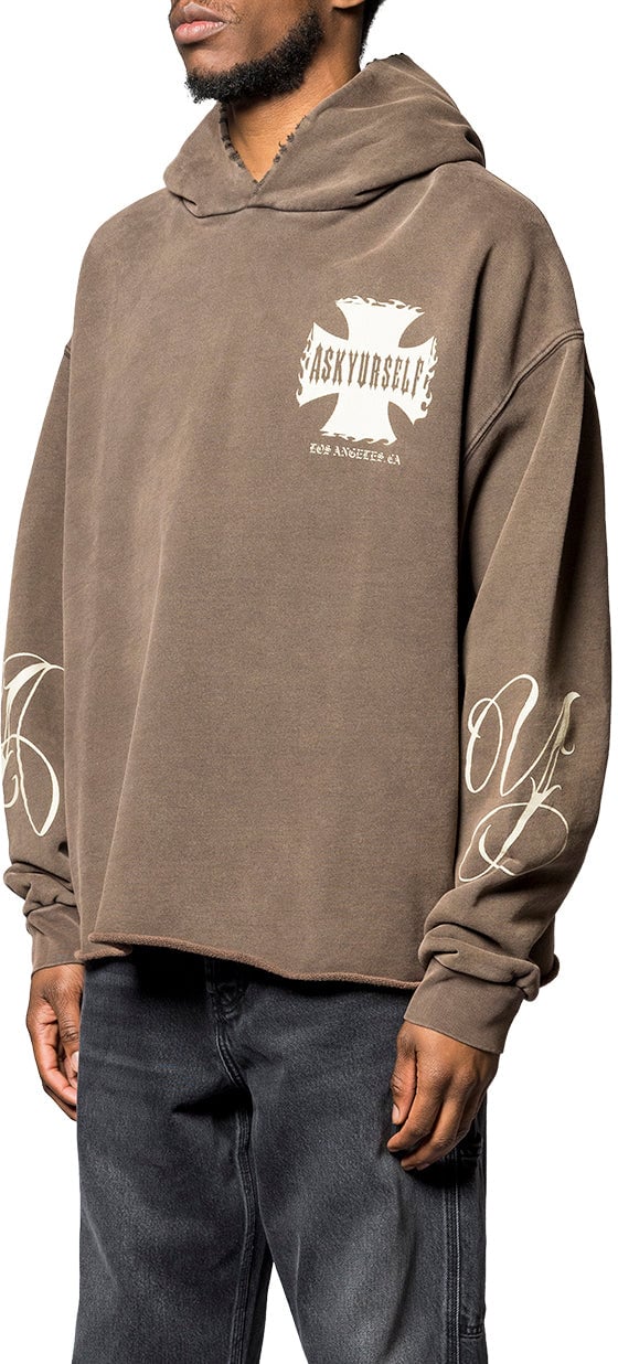 ASKYURSELF RAW AY CROSS HOODIE VINTAGE BROWN Bruin