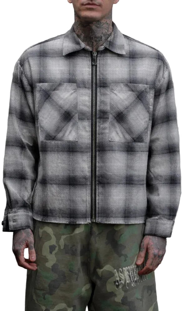 ASKYURSELF RAW SUMMER FLANNEL BLACK ECRU Zwart