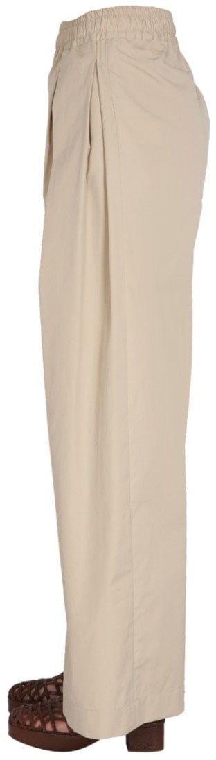 Aspesi Wide-Leg Poplin Pants With Drawstring Waist Neutraal