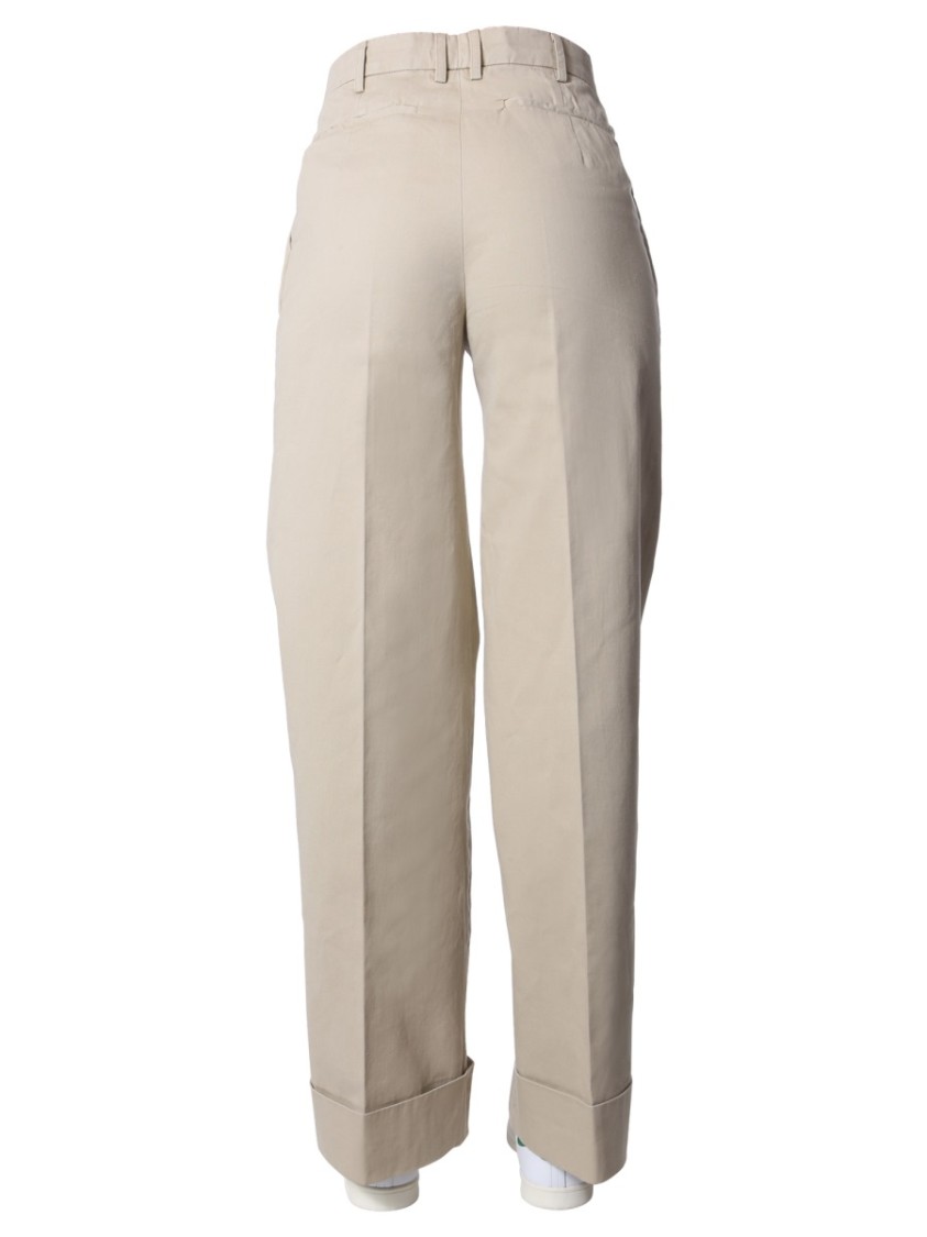 Aspesi Relaxed Fit Wide Leg Pants Neutraal