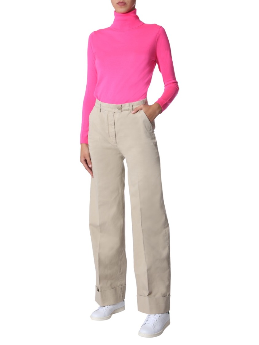 Aspesi Relaxed Fit Wide Leg Pants Neutraal