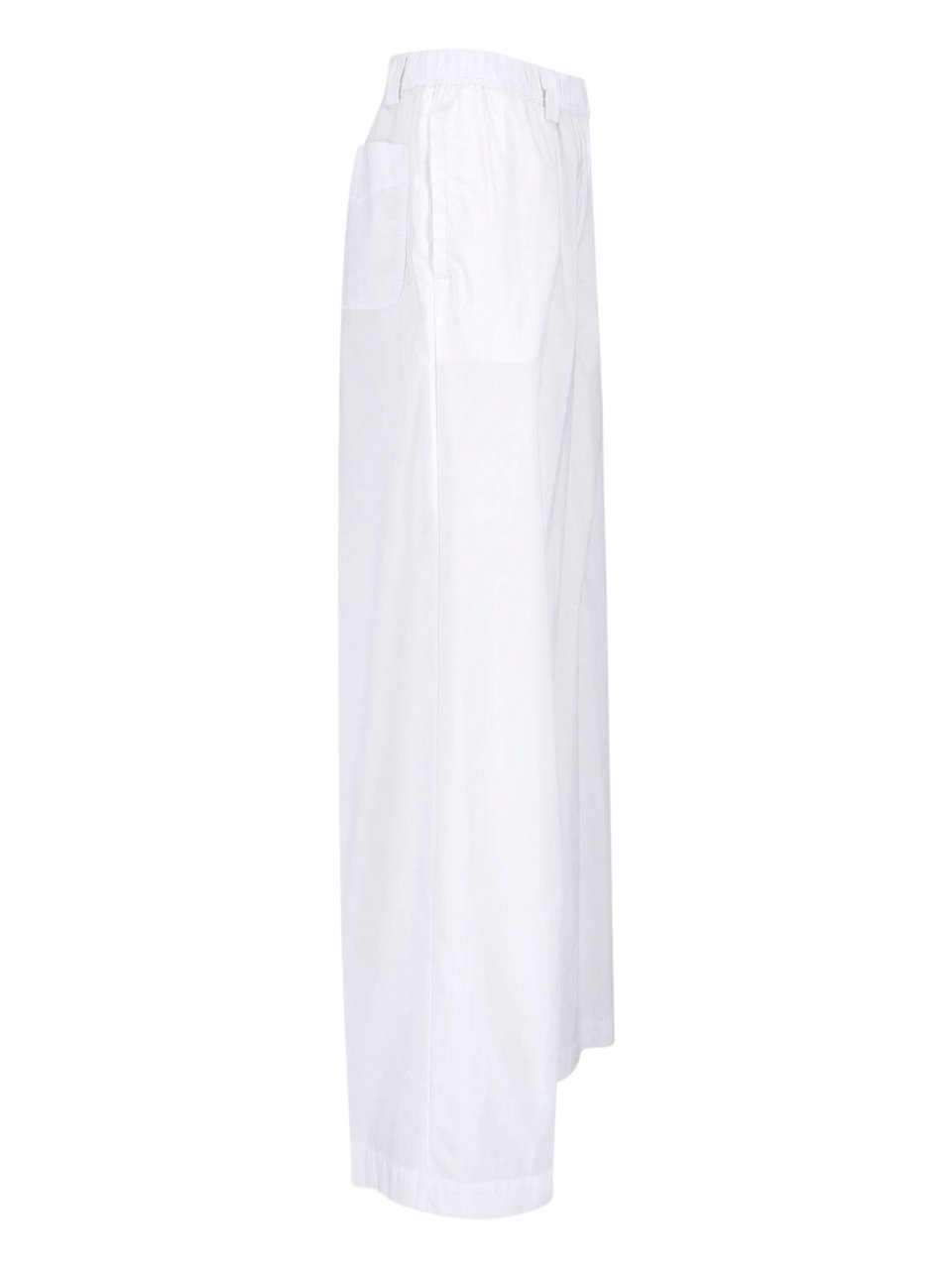 Aspesi Wide Cotton Blend Trousers – White Wit