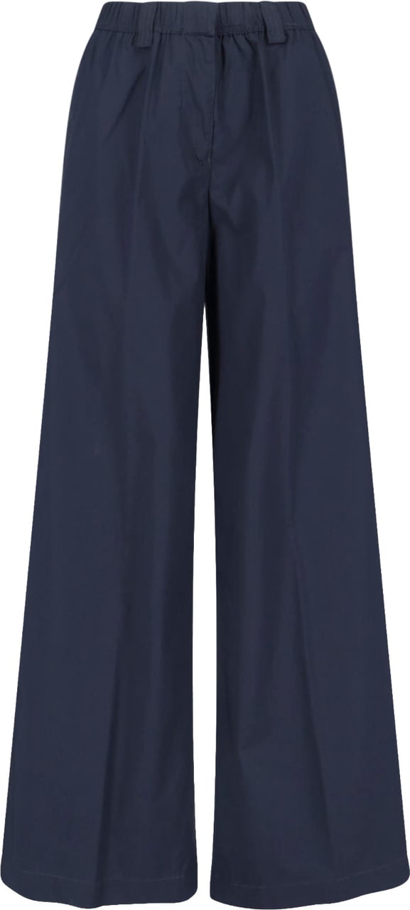 Aspesi Wide Cotton Blend Trousers – Blue Blauw