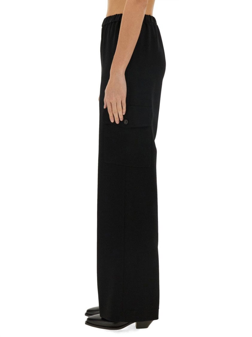 Aspesi Relaxed-Fit High-Waisted Pants With Side Pockets Zwart