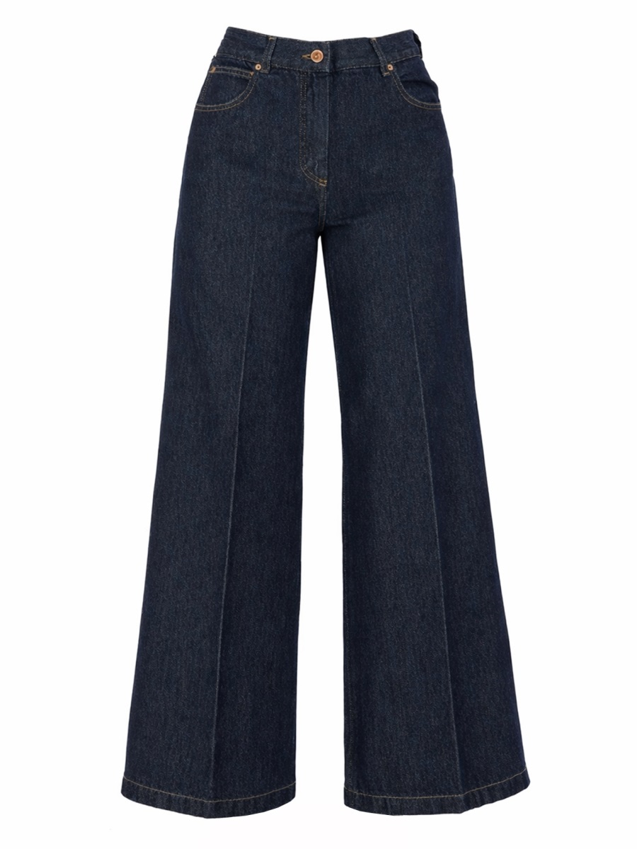 Aspesi Neutrals High-Waist Flared Denim Jeans Zwart