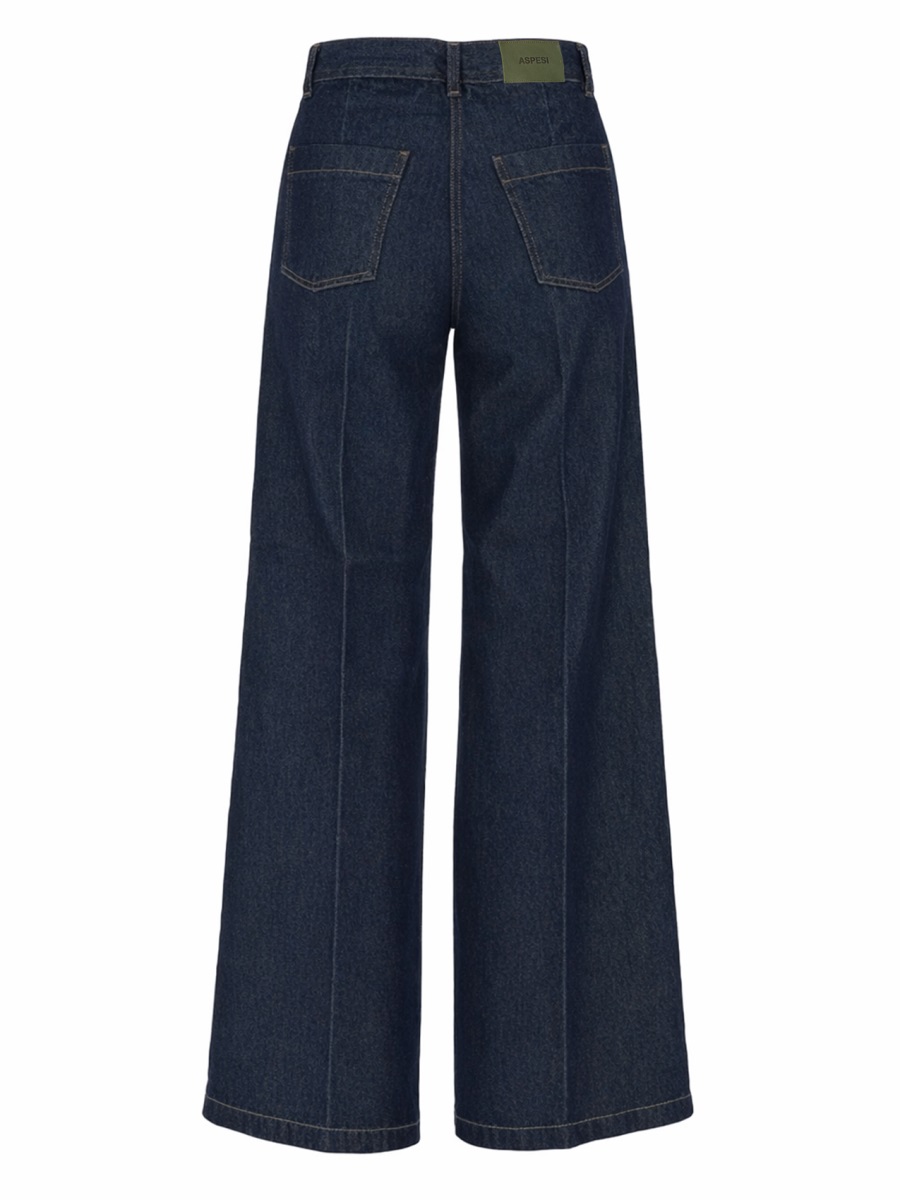 Aspesi Neutrals High-Waist Flared Denim Jeans Zwart