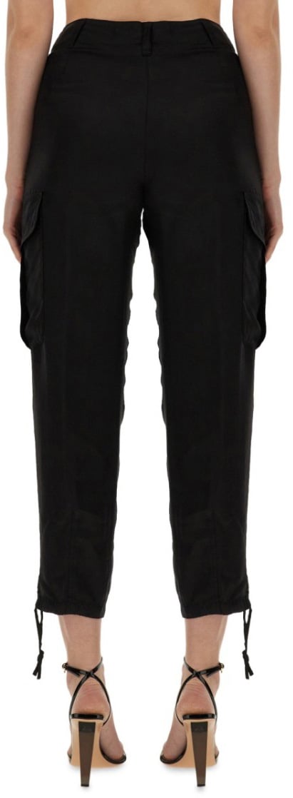 Aspesi Regular Fit Cargo Pants With Adjustable Hems And Side Pockets Zwart