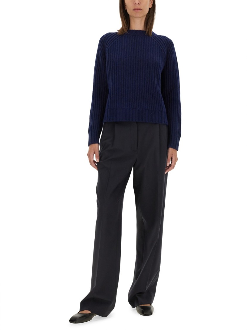 Aspesi Tailored High-Waist Pants With Wide Legs Blauw