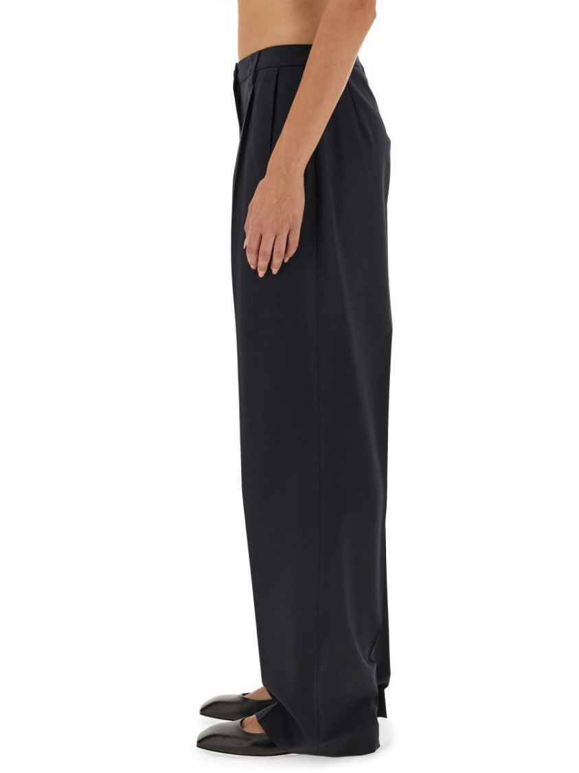 Aspesi Tailored High-Waist Pants With Wide Legs Blauw
