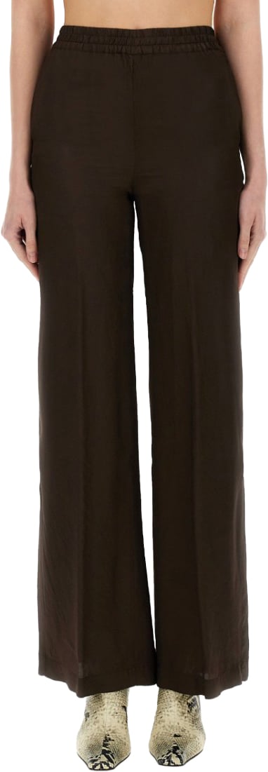 Aspesi Wide-Leg Viscose Pants Zwart