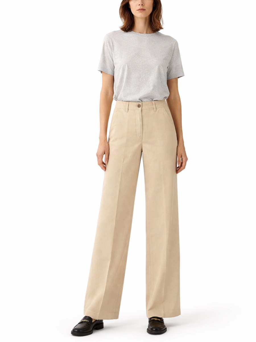 Aspesi High Waist Front Pleats Tailored Pants Neutraal