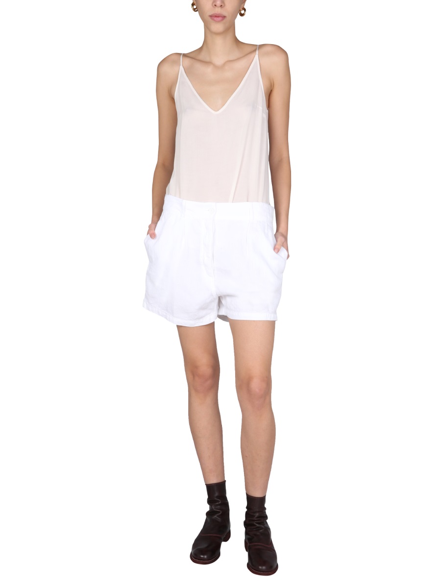 Aspesi Wide-Leg Shorts With Front Button Closure Roze