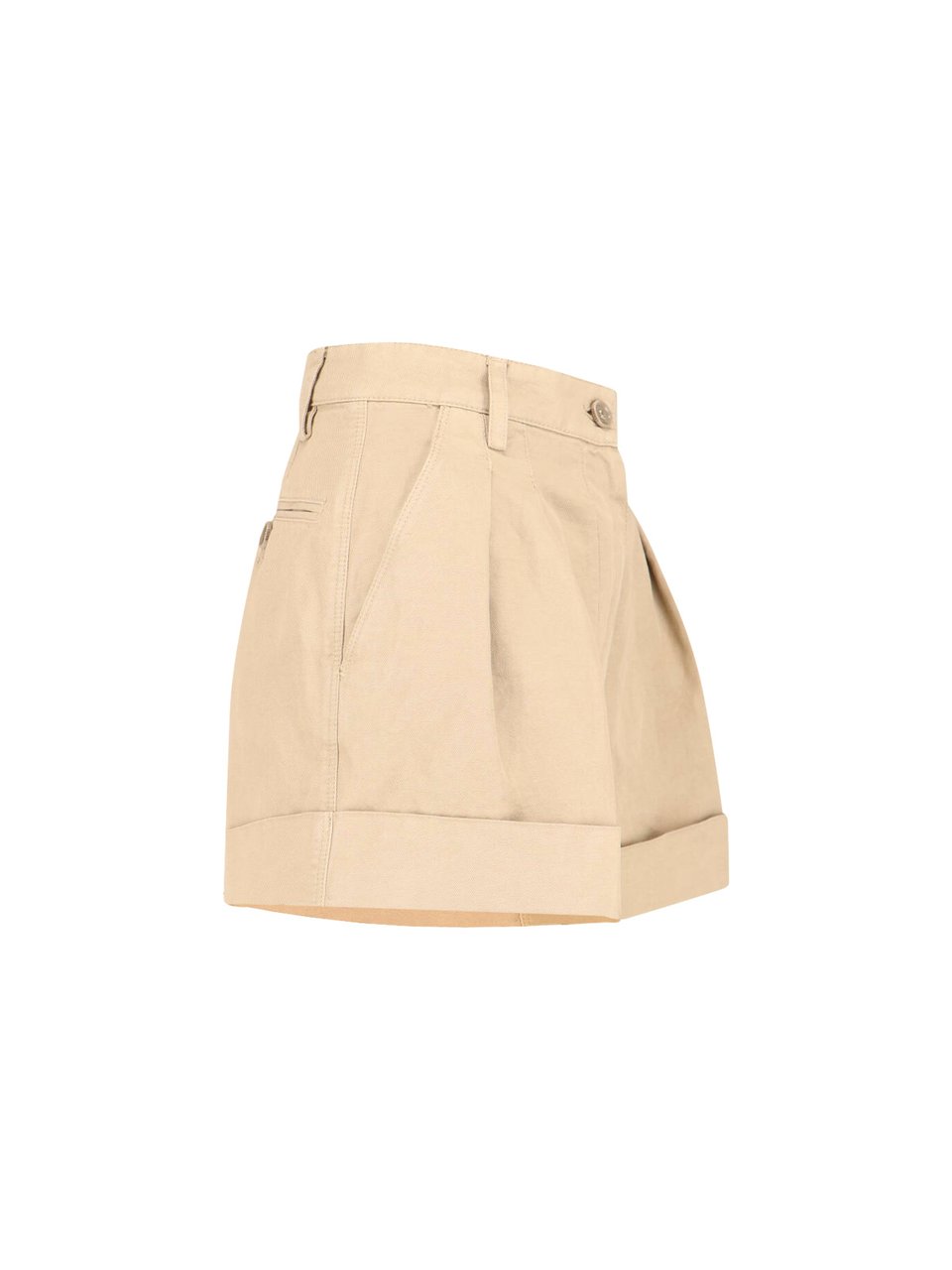 Aspesi Beige Cotton Linen Shorts Neutraal