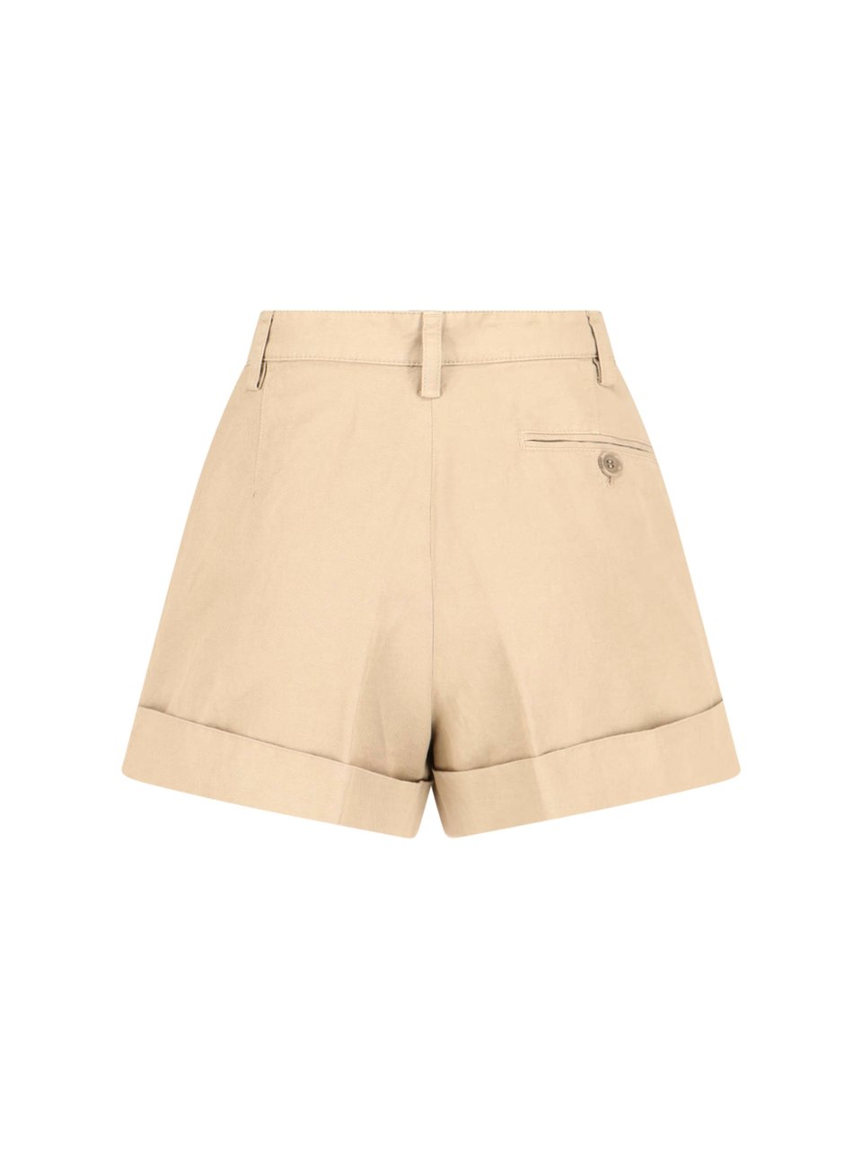 Aspesi Beige Cotton Linen Shorts Neutraal