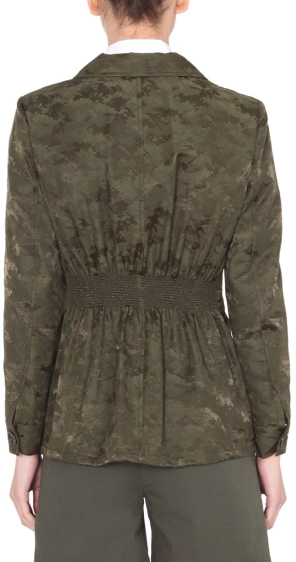 Aspesi Green Camouflage Patterned Regular Fit Jacket Grijs