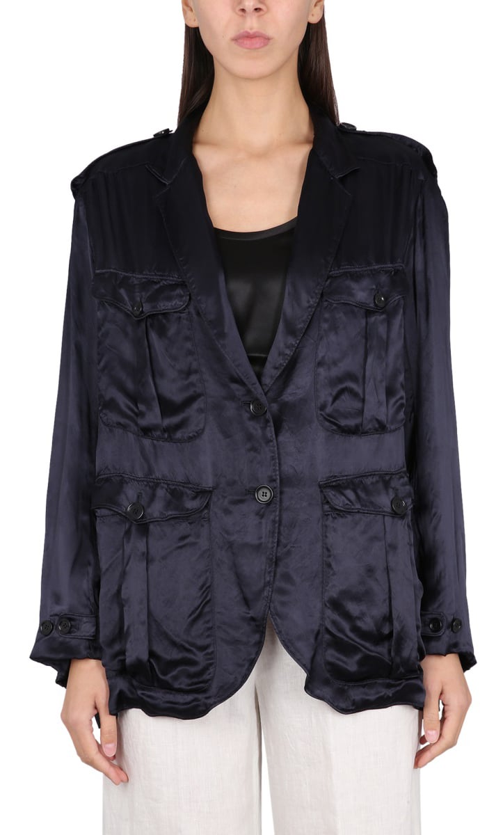 Aspesi JACKET WITH POCKETS Blauw