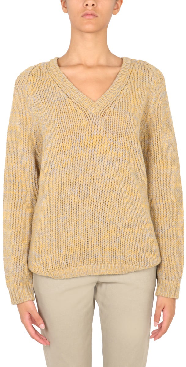 Aspesi V-NECK SWEATER Geel