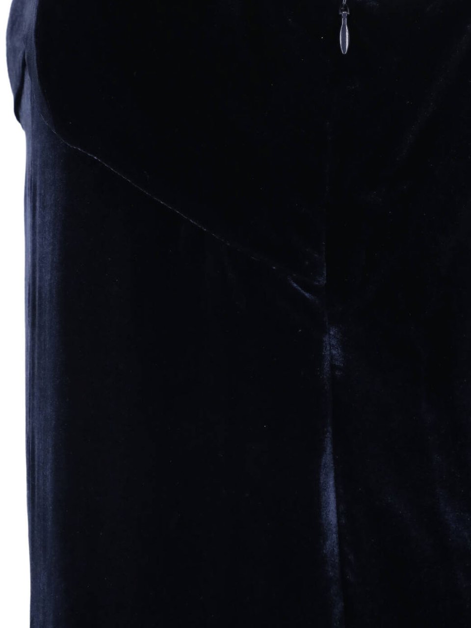 Aspesi Velvet Midi Dress with V-Neck and Thin Straps Blauw