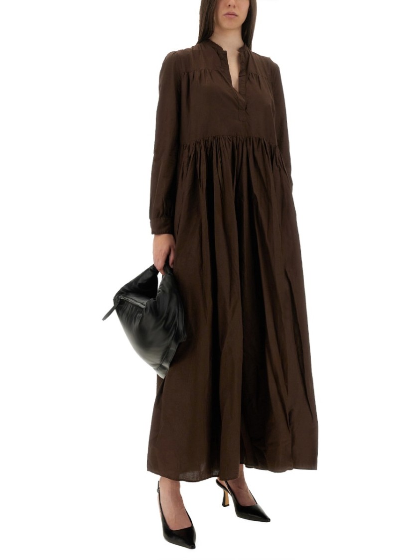 Aspesi Oversized Cotton Maxi Dress Bruin