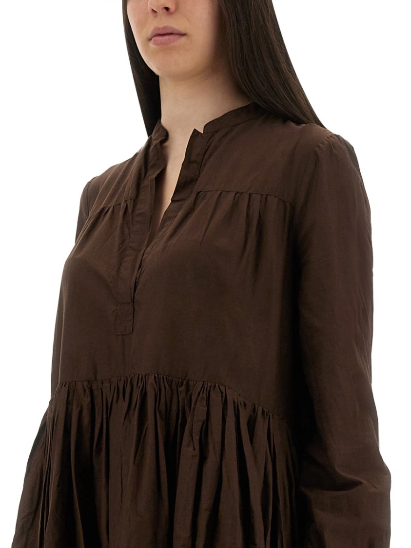 Aspesi Oversized Cotton Maxi Dress Bruin