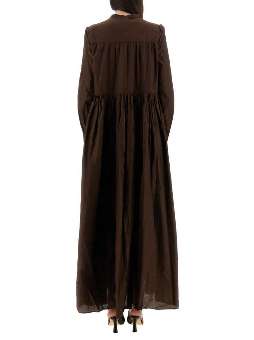 Aspesi Oversized Cotton Maxi Dress Bruin