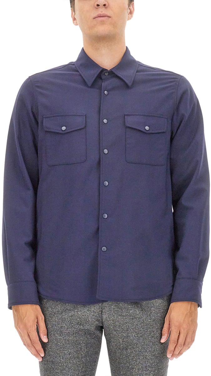 Aspesi DOUBLE SHIRT Blauw