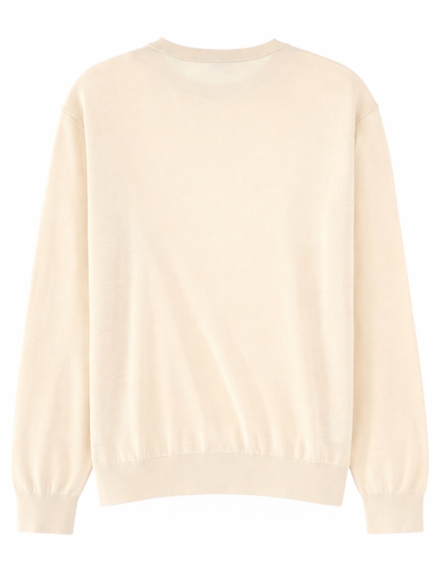 Aspesi Relaxed Fit Cotton-Silk Lightweight Top Sweater Neutraal